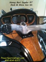 Honey Burl dash Glove box Spyder RT.jpg