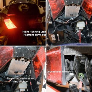 Easy Access Tail Bulb - Trim the unused plastic from the lens boxes