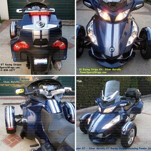GT Racing Stripes- Silver Metallic on Orbital Blue RT