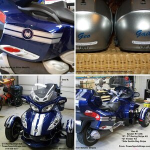 Orbital Blue with Silver GT Racing Stripes