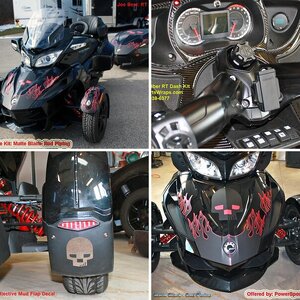 Best Flame- Matte Black / Red Piping & CF Dash