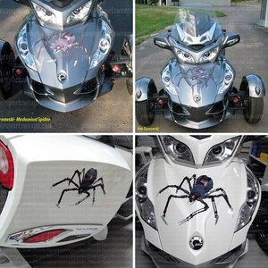 Mechanical Spider- decal for Trunk or saddle bags