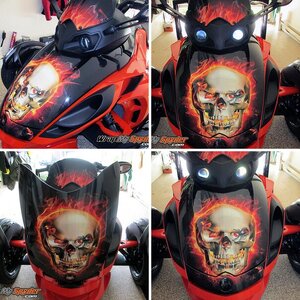 Flaming Skull Spider- Frunk wrap