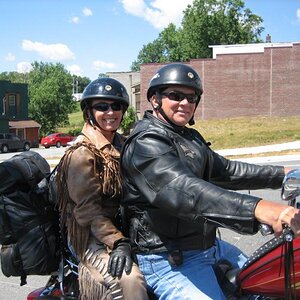 Randa and Rob going home from the 2008 Blue Ridge Indian Ride