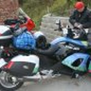 Brian and Spyda in Hinton in the rain