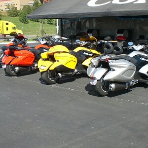 Corbin had all 3 colors of Spyders with Saddlebags together for the first time.
