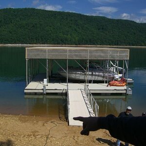 Wayne's boats and boat dock that Tim sold him.