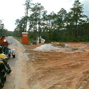 Littlebit's Spyder and my first bike at the site of our new house.