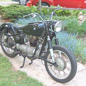 1961 BMW R27
Awaiting restoration.  I love these old BMW 250 cc singles.