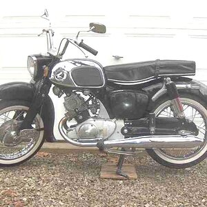 1963 Honda CA95 Benly Touring
I love the Benlys!  This was the late version of the touring model.  The CA95 was 150 cc, but also available as a C92 at