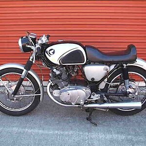 1964 Honda CB77 Superhawk
The 'Road Chickens' are great Hondas.  This one was an AHRMA racer.  I have since traded the megs for mufflers and installed