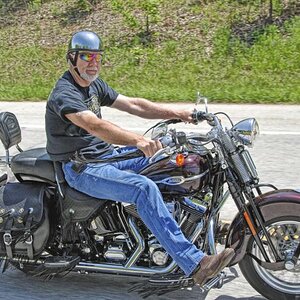 Brother -in-Law #2, HD Springer Heritage Softail with lots of Leather and frill.  My wife's family has been HD riders for 15 years, but they're seeing