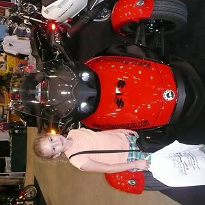 South texas suzuki red spyder with my daughter