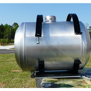 Brackets "offset" so that outlet valve of tank would be available.