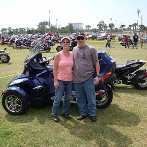 gene0108 and his wife Rhonda in front of their Blue RT-S