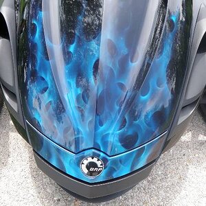 Blue flames on Spyder
