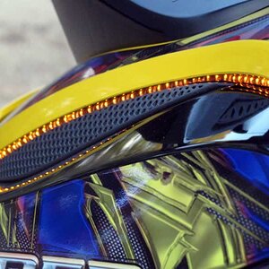 Lights along the middle panel