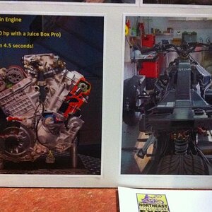 Lower part of poster board; The Rotax engine and a pic of an RS without any tuperware.