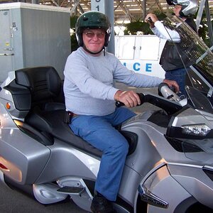 Waiting to take a ride around the Daytona Racetrack, compliments of BRP during 2011 Bikefest