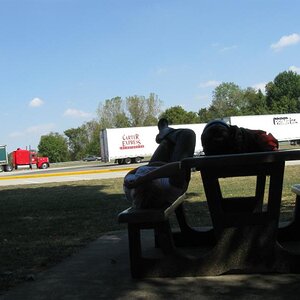 Paula resting in the shade