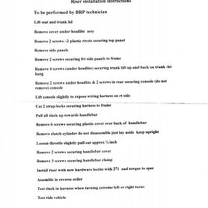 Riser installation instructions.