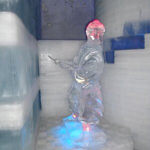 Chia Hot Springs, Alaska - Ice Museum Samurai sculpture.