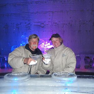 Chena Hot Springs, Alaska - Ice Museum, Hubbie and me.