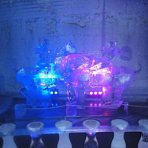 Chena Hot Springs, Alaska - Ice Museum, jousting statute.