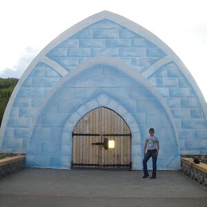 Chena Hot Springs, Alaska - Outside of the Ice Museum.