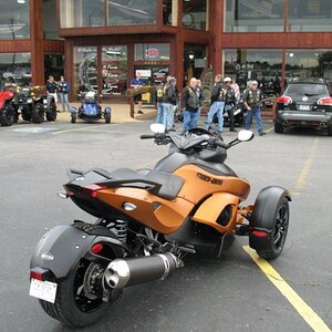 The Spyder waiting patiently for me to get on!