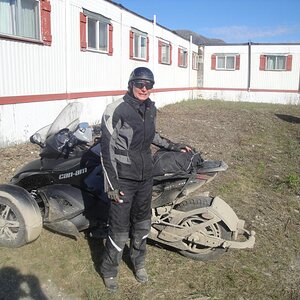 Coldfoot Camp - One dirty biker!