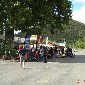 Turangi coffee stop half way round the lake Sunday ride