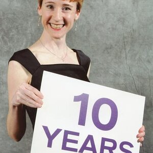 Picture of me this year celebrating my 10 year anniversary at Carondelet Health Network!