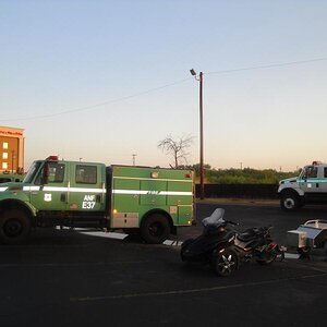 Abilene, TX - Fire Fighting rigs in the parking lot
