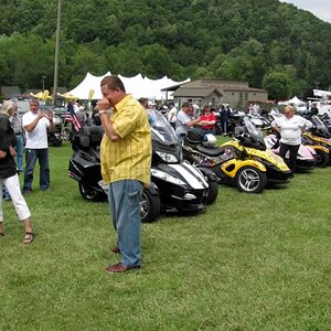 Early arrivals at festival grounds