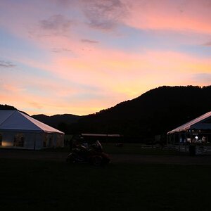 Sunset in the valley at the end of the event.