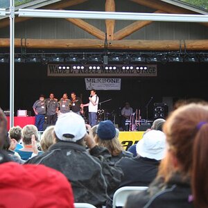 4 of the 5 Spyder Ambasadors being introduced during the event.