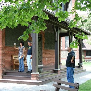 Bridget, Charlie, & Butch looking around the Biltmore Village.