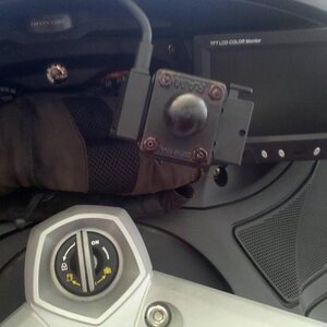 Rear View of Empty Garmin Cradle hanging from power cable