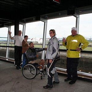 Brian, Deb, Seth, Ann, & Joe waiting for the ship to come in...to the locks!