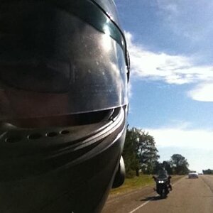 There's Ed our only motorcycle on the ride.