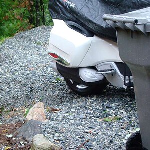 Mountain Trip 2011 Parked the bike a foot from the edge of the drive and the rains washed out so that back tire was hanging over cliff. Yikes!