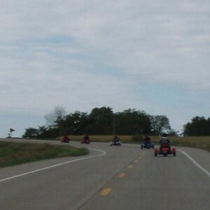 Group shot rounding one of the hundreds of corners for the day