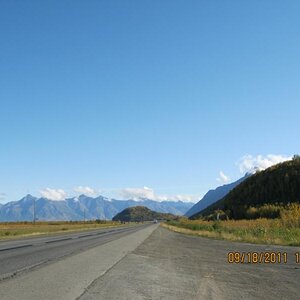 Glenn Highway--Looking towards mountains and Hatchers Pass