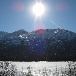 February at Lake Eklutna
Note the height of the sun. (Midday)