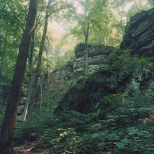 Cliffs in Giant City state park.