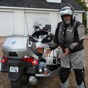 Gene showing Ann - see the sodas are in still in my bag!