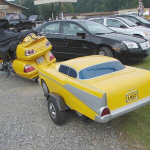 57 Chev trailer on a Wing at Murphy flea market