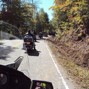 Traffic jam on the Dragon when an 18-wheeler took out a Goldwing on a switchback