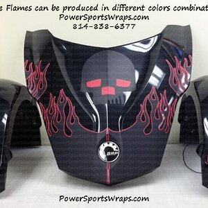 Can- am Spyder RT flames for Frunk, Fenders & RT 622 trailer... ONLY from PowerSportsWraps.com 814-838-6377